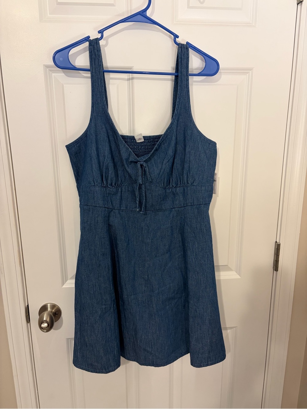 Old Navy Fit and Flare Denim Mini Dress Western Sundress Size Large NEW W/TAGS